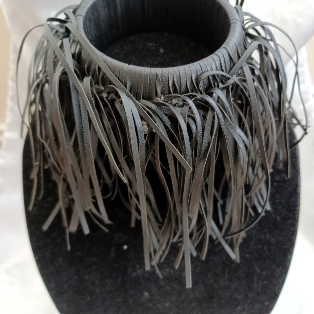 Sassy Jones Leather Dina Fringe Bangle